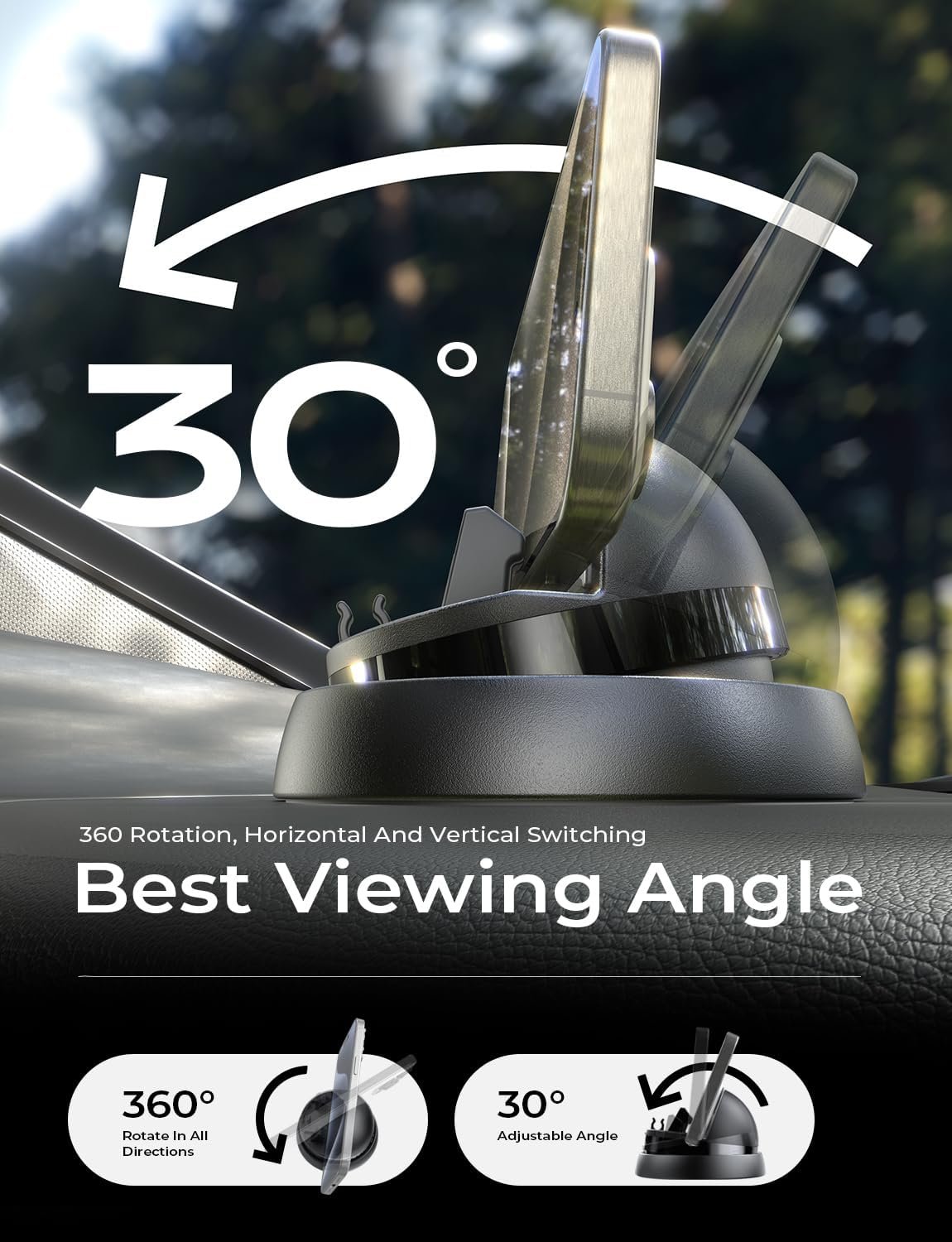 Amazon is offering the LISEN 360° Dashboard Car Phone Holder for $5.87, down from the regular price of $14.00.