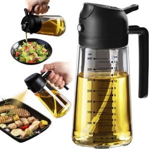 TrendPlain 16oz Glass Olive Oil Dispenser Bottle - Everyday Control for Healthier Cooking