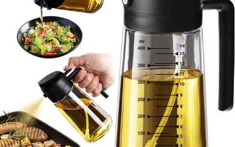 TrendPlain 16oz Glass Olive Oil Dispenser Bottle - Everyday Control for Healthier Cooking