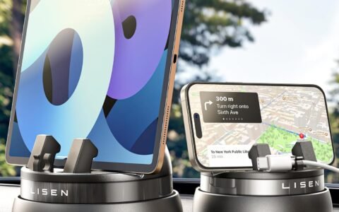 Amazon is offering the LISEN 360° Dashboard Car Phone Holder for $5.87, down from the regular price of $14.00.