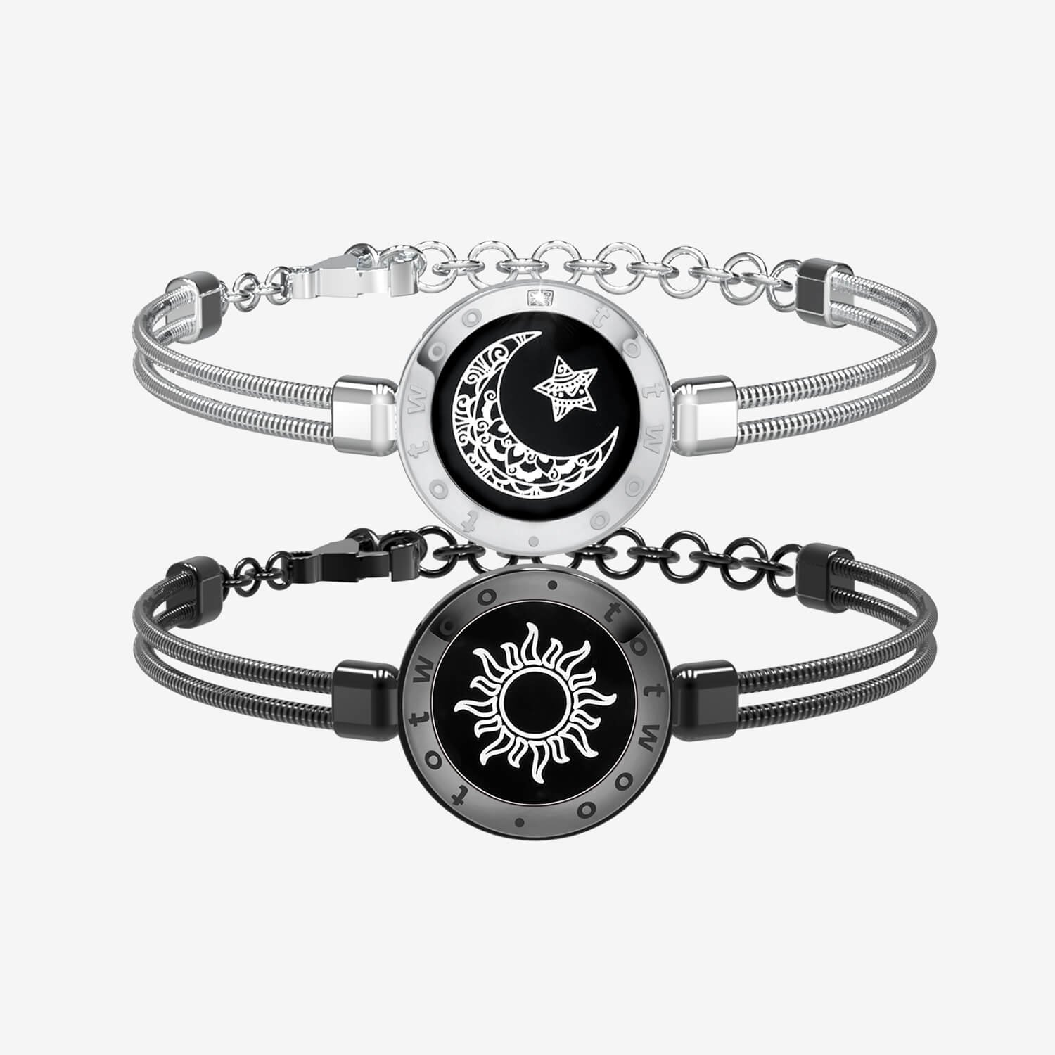 totwoo Sun & Moon Touch Bracelets with Snake Chain