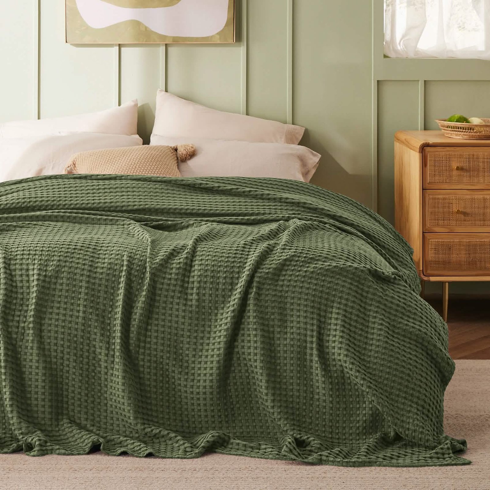 Bedsure PureWoven Bamboo Cooling Waffle Blanket