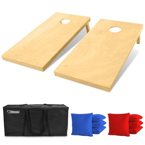 GoSports Solid Wood Premium Cornhole Set
