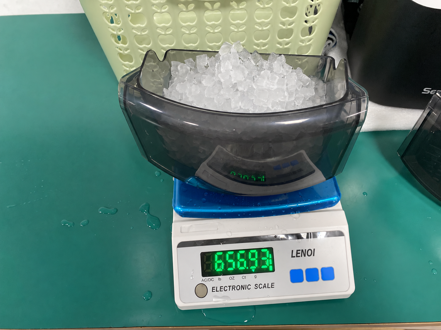 Euhomy Pearl L1 Max nugget ice basket weight test